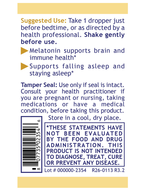 Suggested use for Melatonin-ND, Sleep Support, 2oz, Premier Research Labs