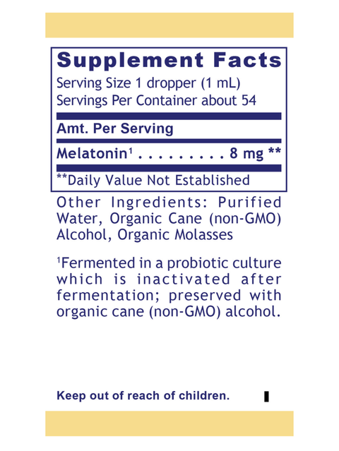 Supplement facts for Melatonin-ND, Sleep Support, 2oz, Premier Research Labs
