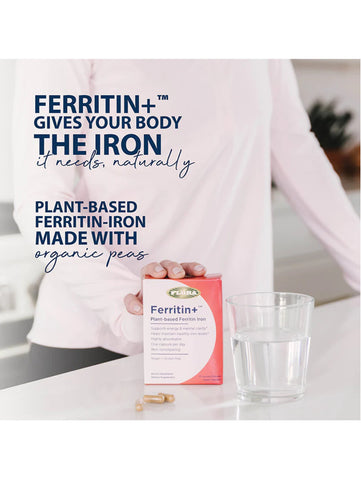 Ferritin Plus, PlantBased Iron, Vegan, Gluten Free, 30 caps, Flora, Lifestyle