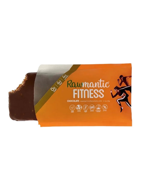 Fitness Vegan Protein Bars, Chocolate, Sugar-Free, 2oz, Rawmantic