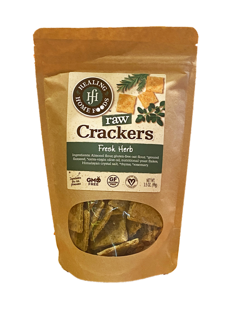 Raw Crackers, Fresh Herb, 3.5oz, Healing Home Foods