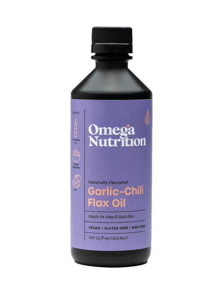 Garlic Chili Flax Salad Dressing Oil, 12 oz, Omega Nutrition