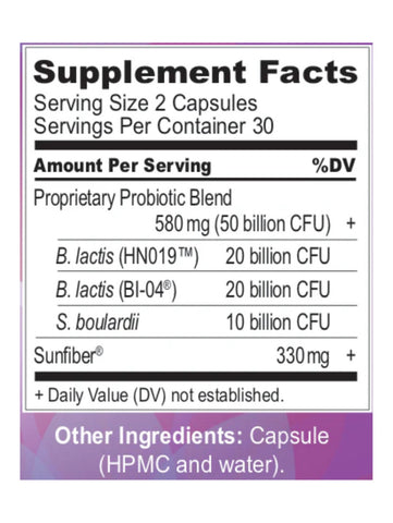 GI Distress Relief Probiotic, 60 Caps, Body Ecology, Supplement Facts