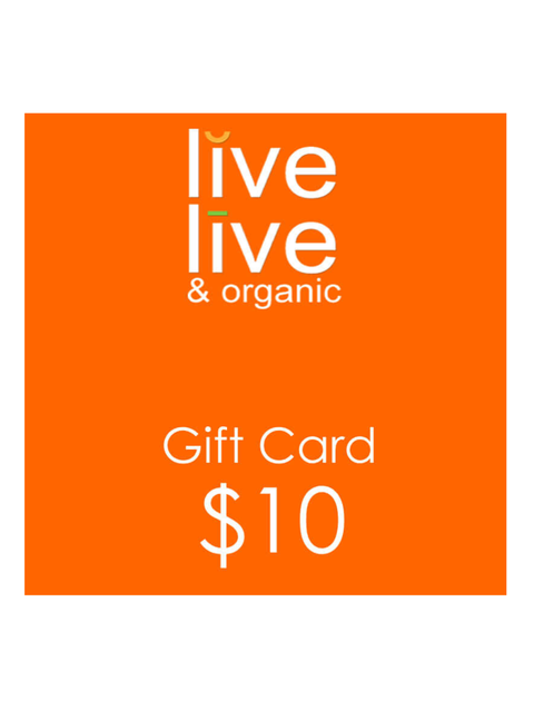 live live & organic Gift Cards $10 - $200