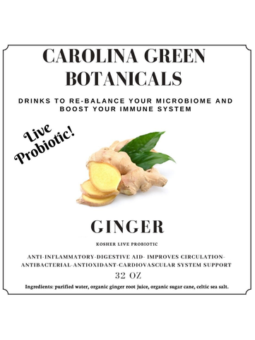 Ginger Juice, Probiotic, 32oz, Carolina Green Botanicals