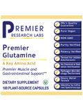 Glutamine Premier, 100 Veg Caps, Premier Research Labs, front label
