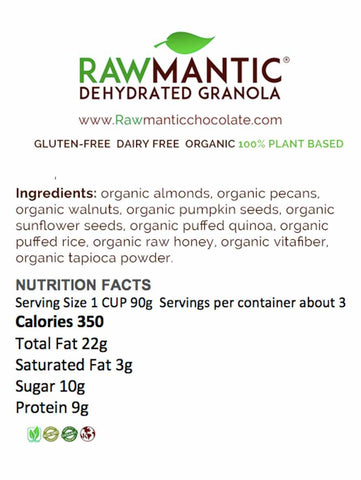 Dehydrated Granola, Rawmantic, Label