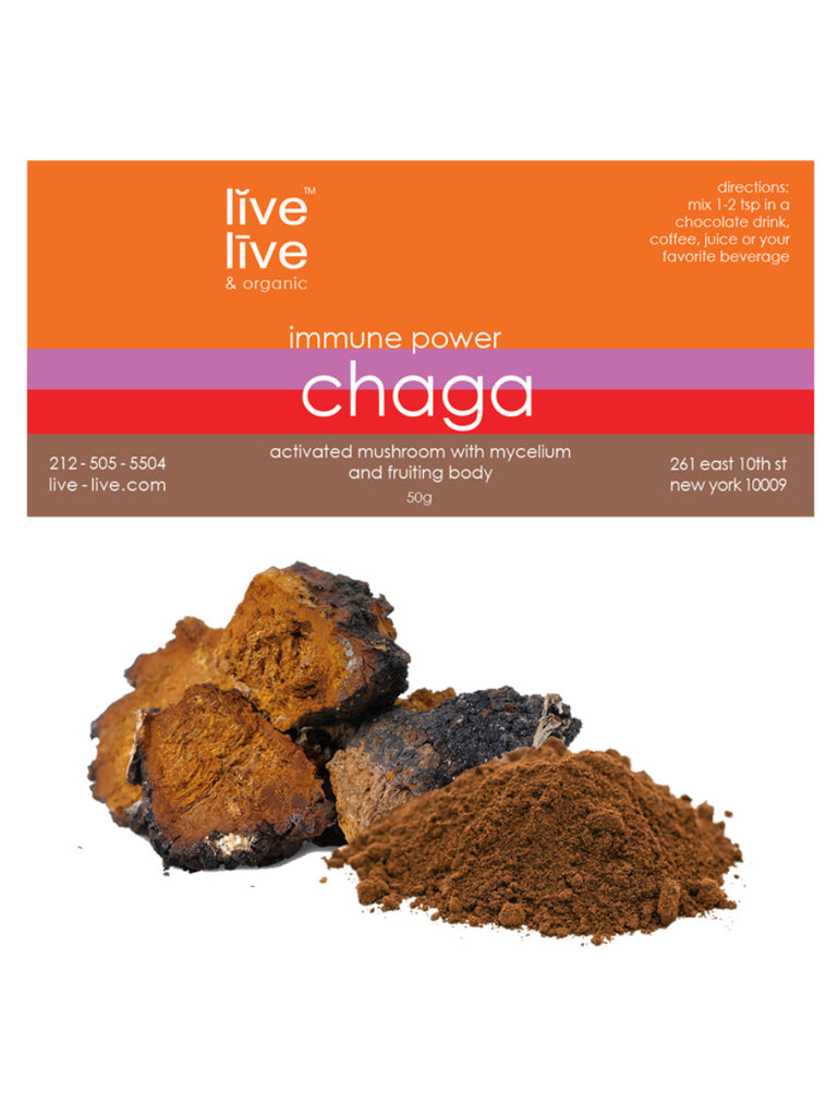 Chaga Mushroom, Immune Power, 50g Powder, Live Live & Organic