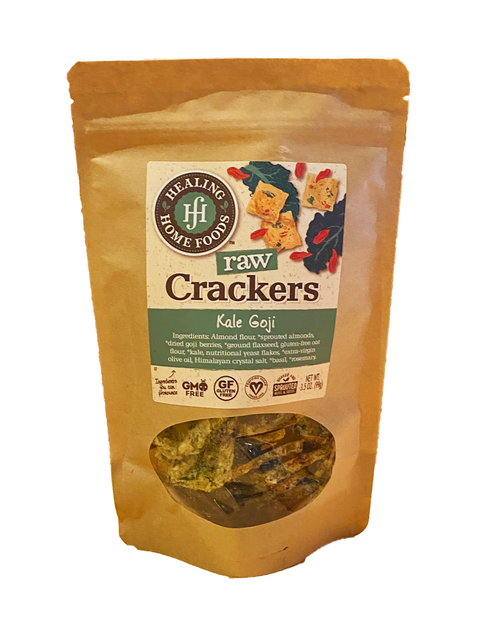 Raw Crackers, Kale Goji, 3.5oz, Healing Home Foods