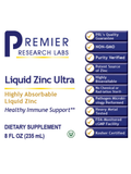 Front label of Liquid Zinc Ultra, 8oz, Premier Research Labs