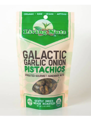 Living Nutz, Sprouted and Flavored Raw Nuts, Garlic Pistachios