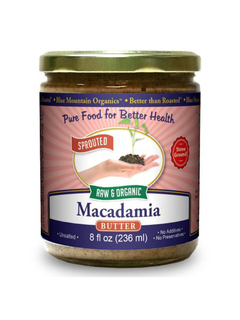 Macadamia Nut Butter, Organic & Sprouted, 8 oz, Blue Mountain Organics