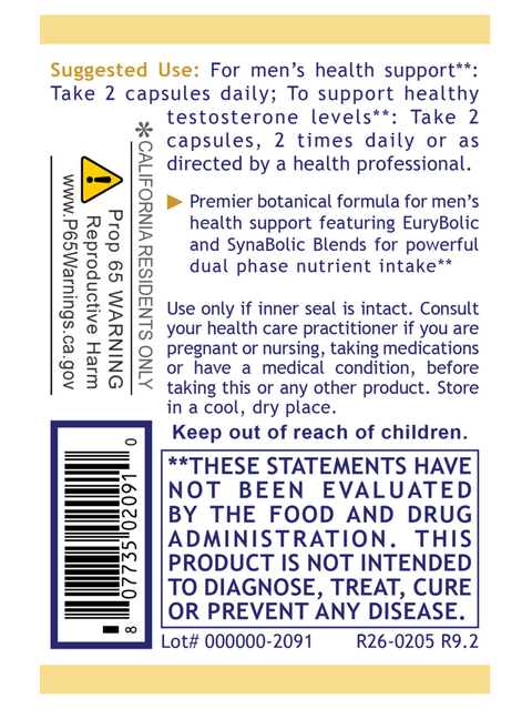 Suggested use for Men's Performance Edge, 45 Veg Caps, Premier Research Labs