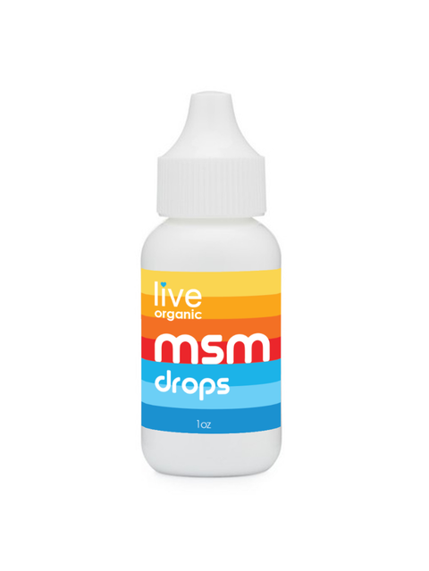 msm drops, 1oz, live live & organic