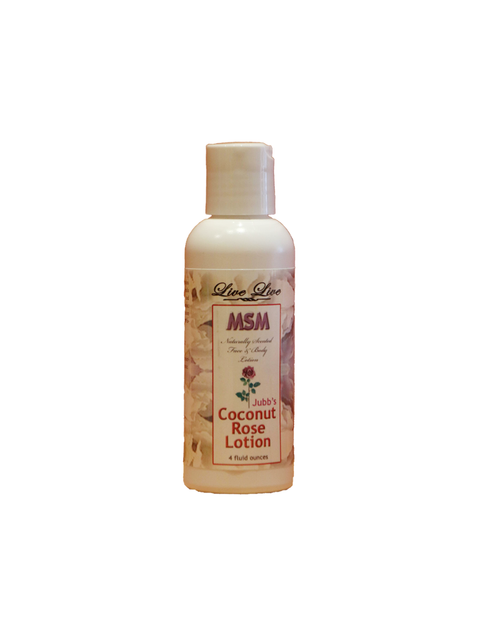 MSM Lotion, Coconut Rose, 4oz, Live Live & Organic