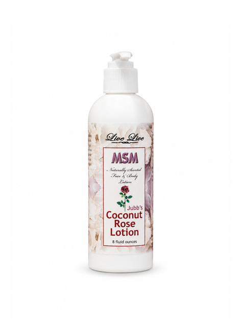 Loción MSM, rosa de coco, Live Live &amp; Organic
