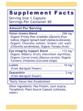 Supplement facts for OcuVen, 60 Veg Caps, Premier Research Labs
