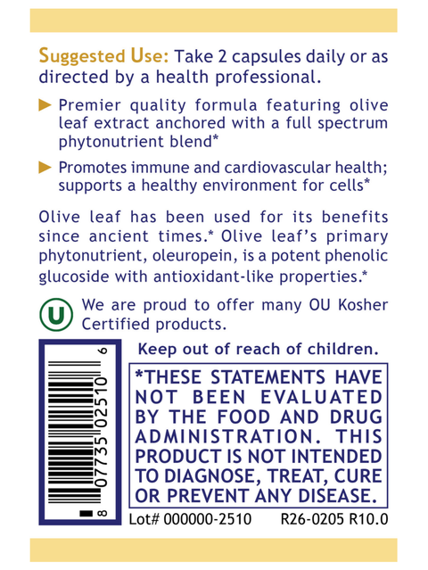 Suggested use for Olive Leaf Immune, 60 Veg Caps, Premier Research Labs