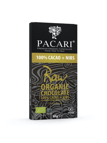 Pacari Chocolate Bars, Ecuadorian Cacao, 100% plus Nibs