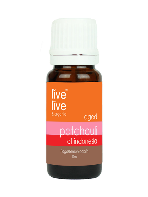 patchouli of indonesia essential oil, pogostemon cablin, 10ml, live live & organic