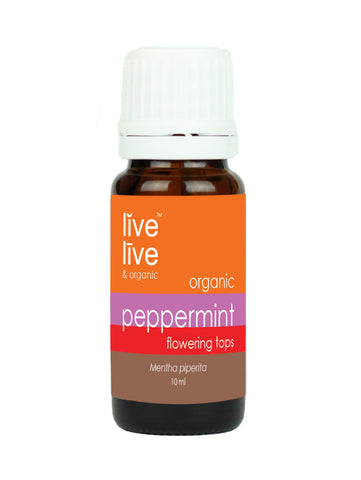 Peppermint, Flowering Tops Essential Oil, Mentha piperita, 10ml, Live Live & Organic
