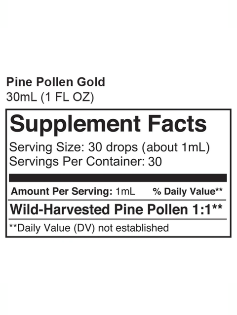 Pine Pollen, gold, Hormone Balancer, Surthrival, supplement facts
