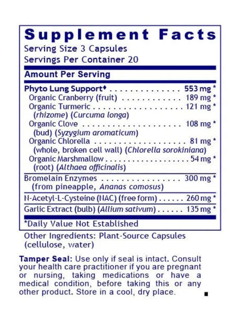 PneumoVen, 60 Veg Caps, Premier Research Labs, Supplement Facts