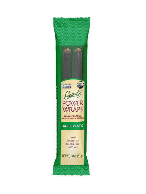 Power Wraps, Vegan Jerky Sticks, Gopal's Healthfoods, Pesto