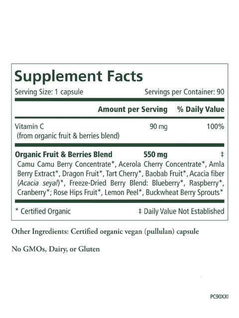Pure Radiance C, Caps, organic vitamin C, Pure Synergy, Supplement facts