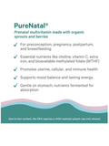 PureNatal prenatal multivitamin description on a white background