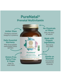 PureNatal Prenatal Multivitamin bottle with product features on a light blue background