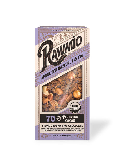 Chocolate Bark, Sprouted Hazelnut Fig, 2.12oz, Rawmio