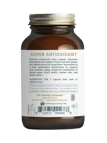 SuperPure® Resveratrol Extract, 60 Caps, Pure Synergy, Label