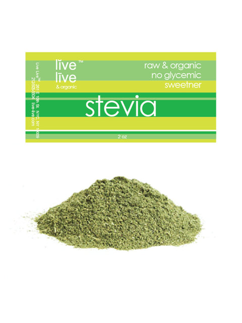 Stevia Powder, Natural Sweetener, 2oz, Live Live & Organic