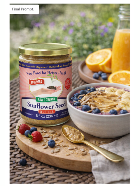 Sunflower Butter, Organic & Sprouted, 8 oz, Blue Mountain Organics