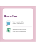 Instructional card on how to take Resveratrol with a pink border