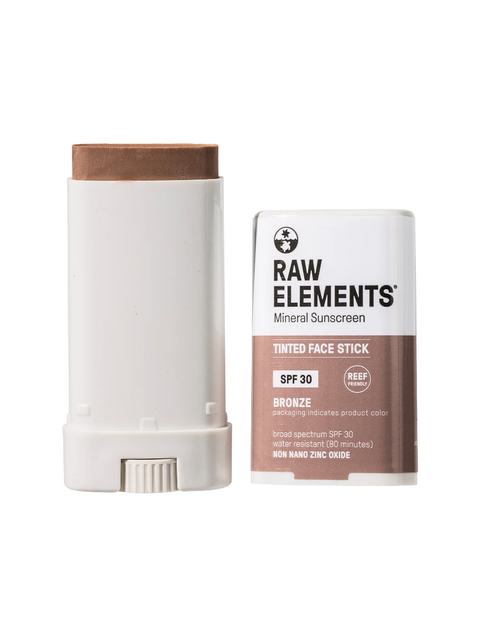 Tinted Face Stick, Bronze, SPF 30, Raw Elements, Open Product