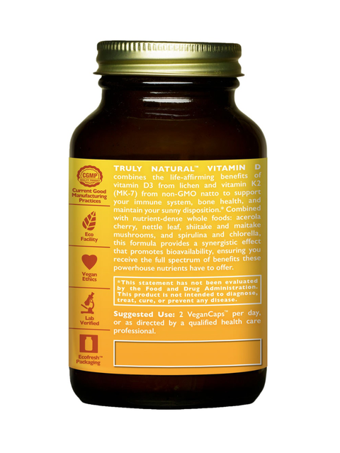 Truly Natural Vitamin D, 60 Vegan Caps, Healthforce Superfoods, side info