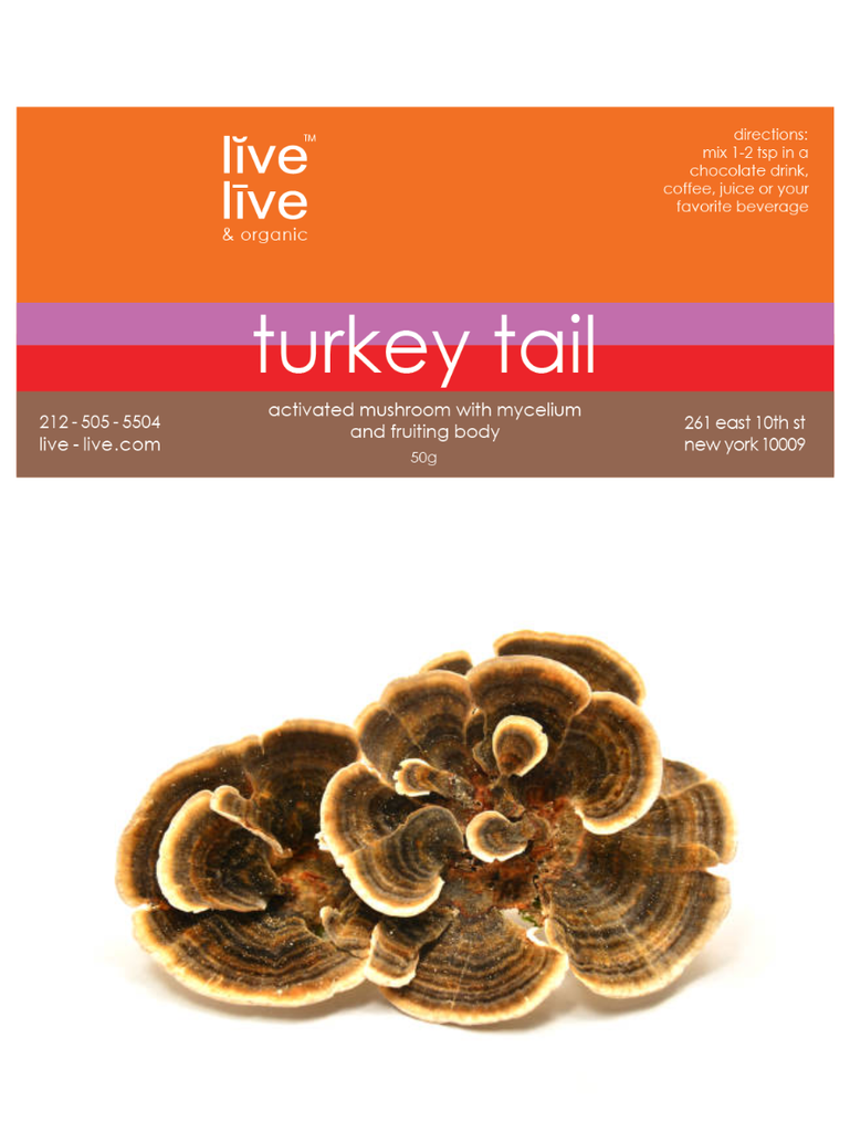 turkey tail mushroom, 50g, live live & organic