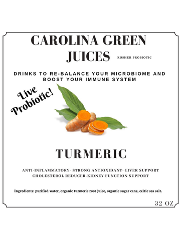 Turmeric Juice, Probiotic, 32oz, Carolina Green Botanicals