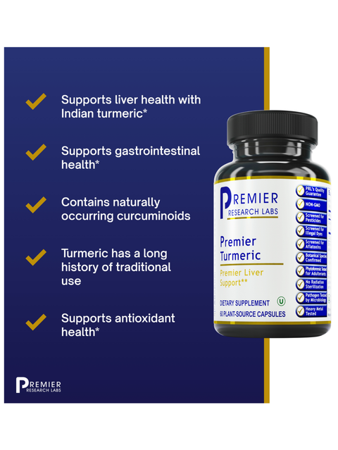 Benefits list for Turmeric, Premier, 60 Veg Caps, Premier Research Labs