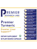 Front label of Turmeric, Premier, 60 Veg Caps, Premier Research Labs