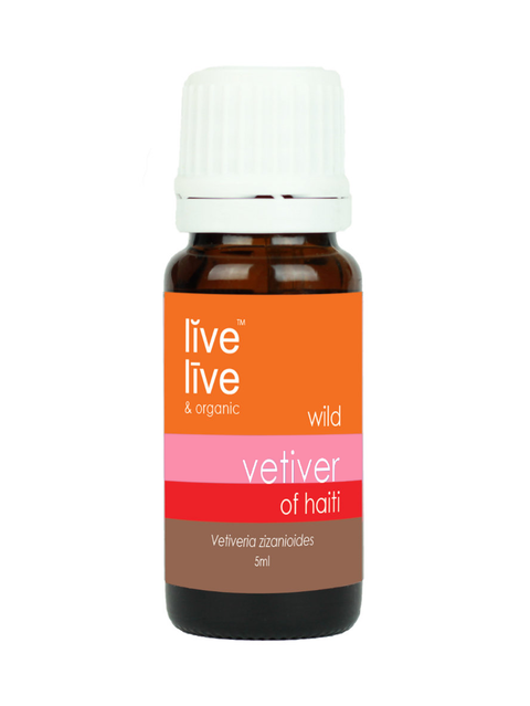 vetiver of haiti essential oil, vetiveria zizanioides, 5ml, live live & organic