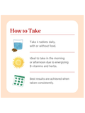 Instructions on how to take Vita Min Herb, Multivitamin for Men, 120 Tablets, by Pure Synergy, with icons and text.