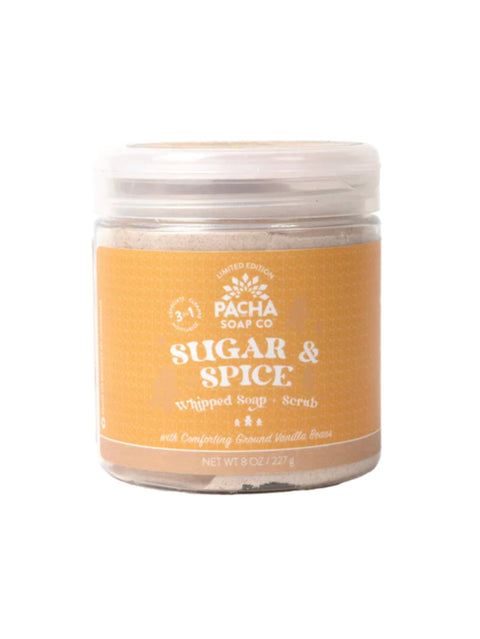 Sugar & Spice Whipped Soap & Scrub, 8oz, Pacha Soap