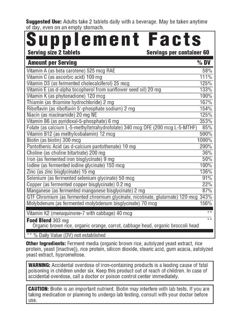 Women's 40 Plus, Multivitamin, 120 Caps, Innate Response Formulas, Supplement Facts