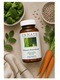 Women's Multivitamin, 60 Tablets, Innate Response Formulas laying next to some ingredients